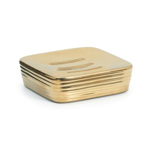 Portasapone da appoggio in ceramica oro Gedy Kelly