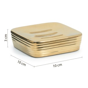 Portasapone da appoggio in ceramica oro Gedy Kelly 2