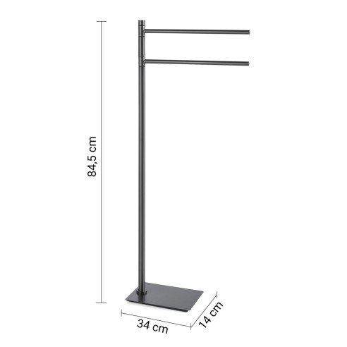 Piantana porta asciugamani da bagno Gun Metal Gedy Trilly