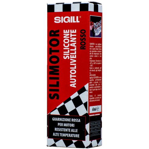 Sigill Silimotor silicone autolivellante rosso per alte temperature 300°C 60ml 8001848020801