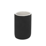 Porta spazzolini bagno in ceramica nero Feridras