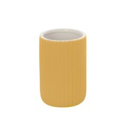 Porta spazzolini bagno in ceramica giallo Feridras