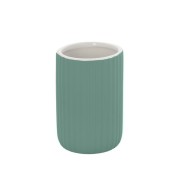 Porta spazzolini bagno in ceramica verde Feridras