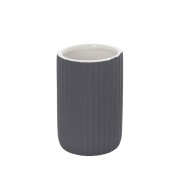 Porta spazzolini bagno in ceramica grigio Feridras