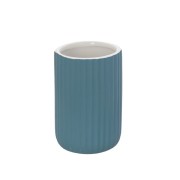 Porta spazzolini bagno in ceramica blu Feridras