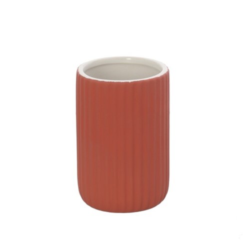 Porta spazzolini bagno in ceramica rosso mattone Feridras