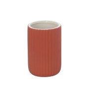 Porta spazzolini bagno in ceramica rosso mattone Feridras
