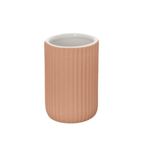 Porta spazzolini bagno in ceramica rosa Feridras