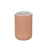 Porta spazzolini bagno in ceramica rosa Feridras