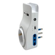 Adattatore Presa Multipla 6-in-1 con USB C Luce Notturna a Sensore e Supporto Smartphone Integrato sensore