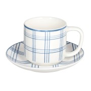 Set 6 tazze The con piatto Tognana Quadro carta da zucchero, azzurro