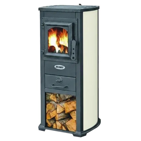 Stufa a legna economica Lux-Berna 5,3 kW avorio