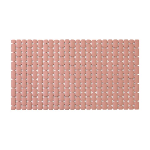 Tappetino doccia antiscivolo rosa con ventose 40x73 cm Feridras