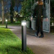 Lampione da giardino Dark antracite, sensore di movimento E27 Intec
