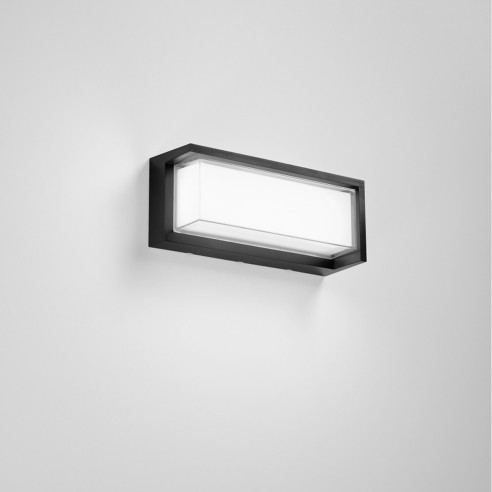 Applique LED da esterno Block nero rettangolare 24W, IP65 Intec
