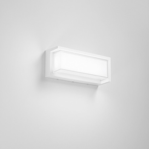 Applique LED da esterno Block bianco rettangolare 24W, IP65 Intec