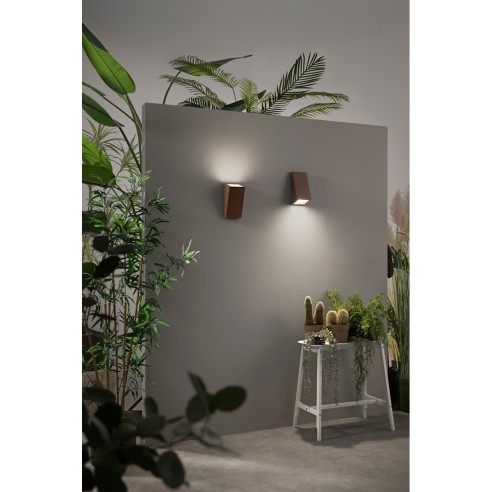 Applique da esterno Popup metallo bronzo, IP44, E27 Intec