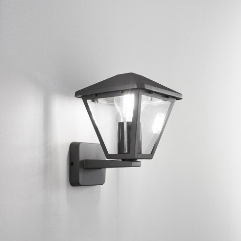 Applique da esterno Prisma Intec alluminio antracite/vetro E27
