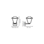 Applique da esterno Prisma Intec in alluminio antracite e vetro dimensioni