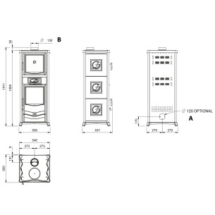 Stufa a legna Rossella Plus Forno.165 La nordica 2