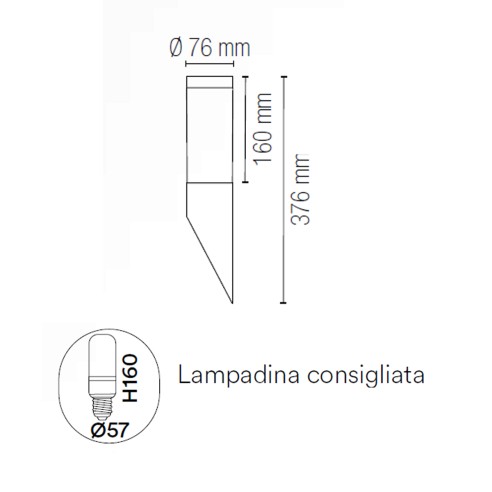 Applique da esterno Tokyo in acciaio antracite, E27, IP44 Intec dimensioni