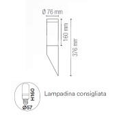 Applique da esterno Tokyo in acciaio antracite, E27, IP44 Intec dimensioni