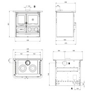Cucina a legna Rosa L VST STEEL La Nordica forno misure
