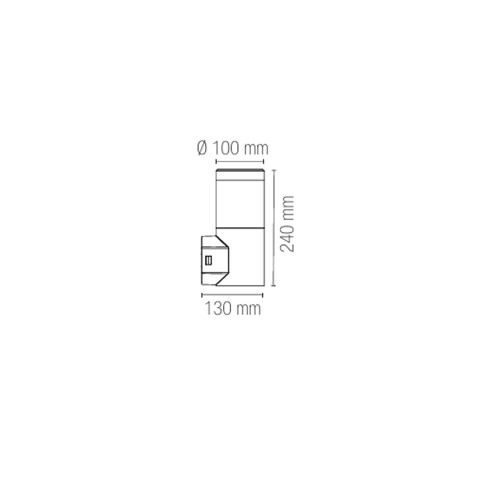 Applique LED da esterno Focus nero IP65 Intec dimensioni