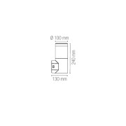 Applique LED da esterno Focus nero IP65 Intec dimensioni