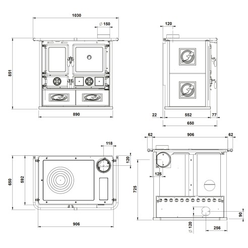 Cucina a legna Rosa VST.16 Ceramica...