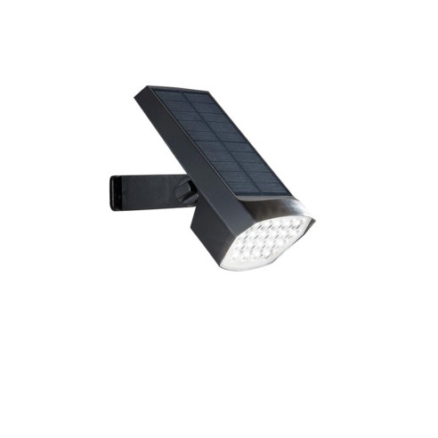 Faretto solare LED Iris orientabile con picchetto e crepuscolare IP54 Intec