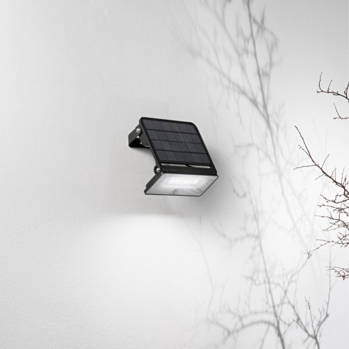 Proiettore LED solare Nasa antracite con sensore, IP54 Intec