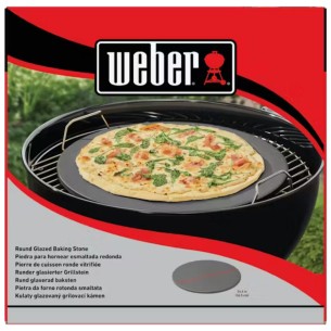 Pietra per Pizza e Pane Weber 18412 Ø 36 cm Cordierite Smaltata Rotonda per BBQ 2