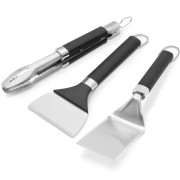 Weber 3400074 - Kit Utensili Portatili per Piastra BBQ (Spatola, Pinza, Raschietto)