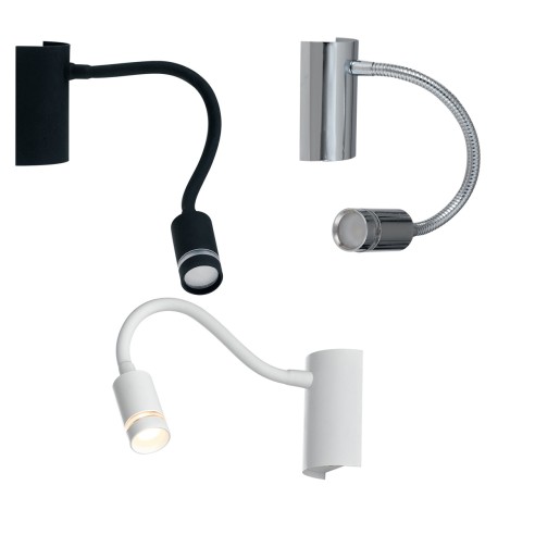 Applique LED Kepler in metallo braccio flessibile 3W, 3000K