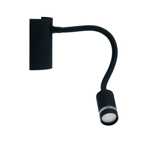 Applique LED Kepler in metallo nero braccio flessibile 3W, 3000K