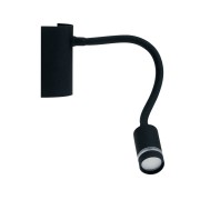 Applique LED Kepler in metallo nero braccio flessibile 3W, 3000K