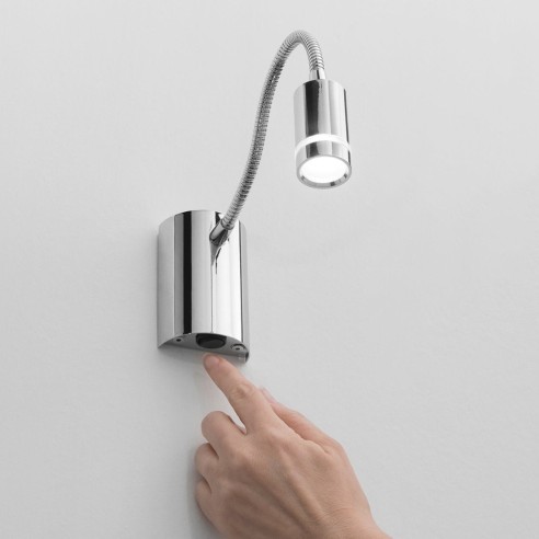 Applique LED Kepler in metallo cromo braccio flessibile 3W, 3000K