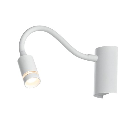 Applique LED Kepler in metallo bianco braccio flessibile 3W, 3000K