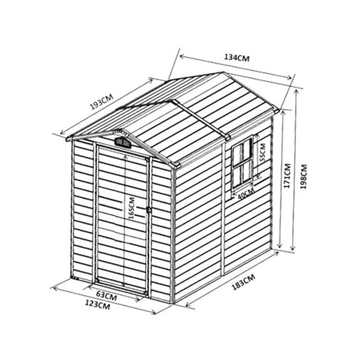 Casetta da giardino Boxy Verdelook 193x134xh198 cm grigio dimensioni