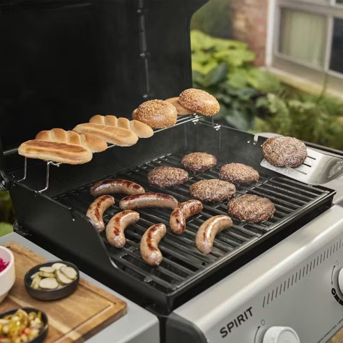 Weber Spirit E-210 GBS - Barbecue a Gas con 2 Bruciatori in Acciaio Inox, Nero - 1500835 piastre
