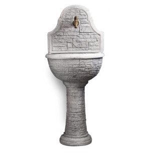 Fontanta da giardino a muro Mosa grigio 50x37x122 cm