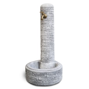 Fontana da giardino Brumano grigio 40x40xH81 cm