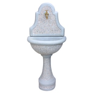 Fontanta da giardino a parete Dora grigio 53x35xH120 cm