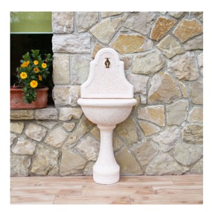 Fontana da giardino a muro Dora rosa antico 53x35xH120 cm 2