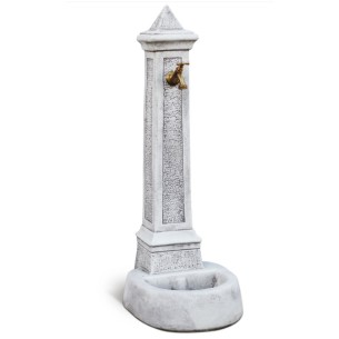 Fontana da giardino Lecce rustica in cemento grigio