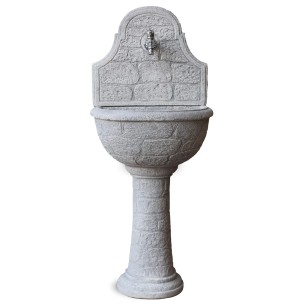 Fontana da giardino a parete Varo grigio 37x50xH122 cm