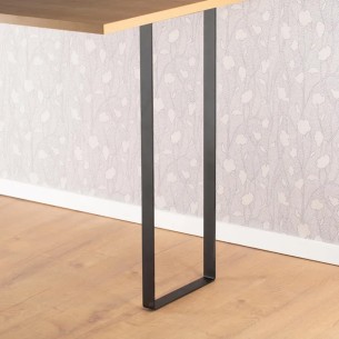 Gamba per mobili in acciaio nero opaco L30xP4xH80 cm REI 2