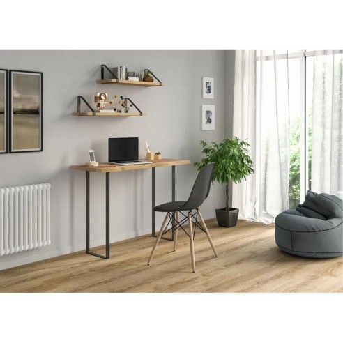 Gamba per mobili in acciaio nero opaco L30xP4xH80 cm REI