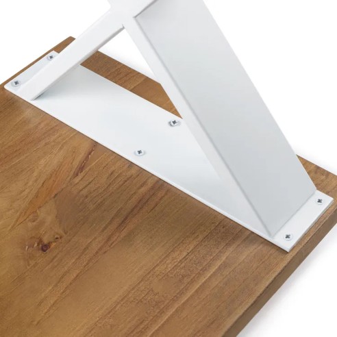 Gamba per mobili clessidra in acciaio bianco L80xP8xH71 cm REI